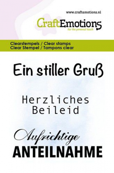Craft Emotions Clear Stamps - Text Ein stiller Gruss (DE)
